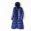 Ultra Light Fill 800 Ankle Length Hooded Pink Shiny Ladies' Winter Long Down Coats Womens