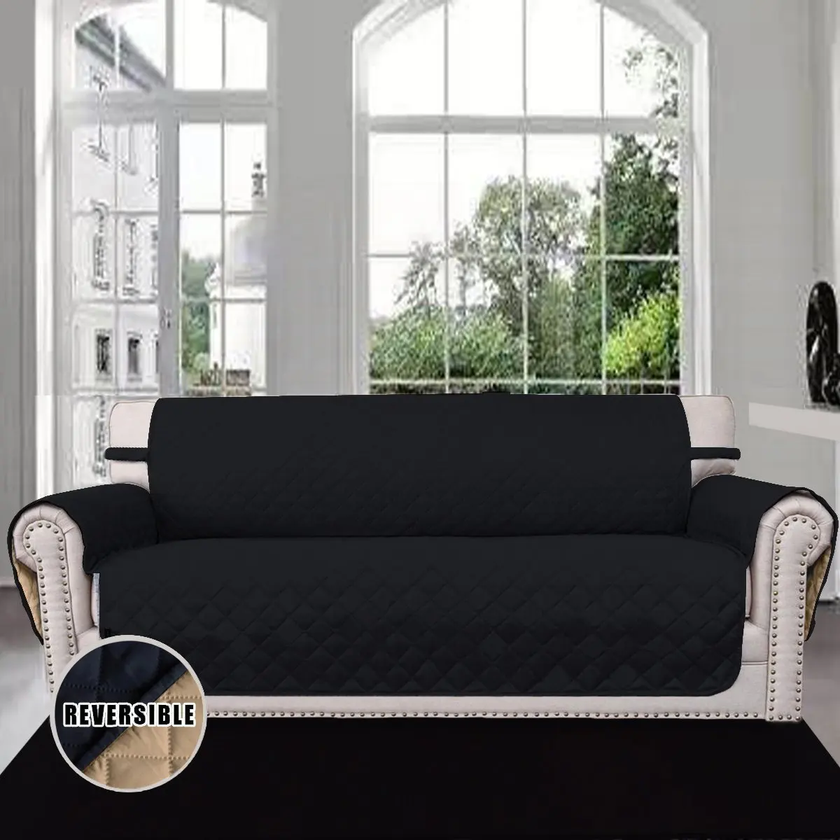 Waterproof Quilted Reversible Sofa Set Furniture Elastic Housse Canape