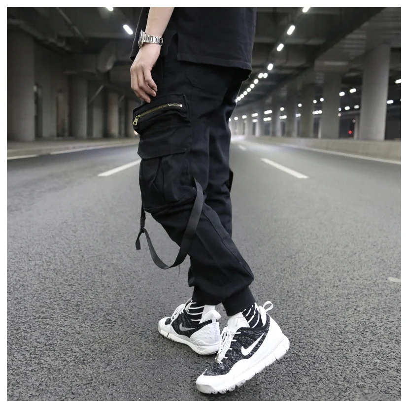 OEM latest trousers for men stock dropshipping black cargo jogger trousers pants