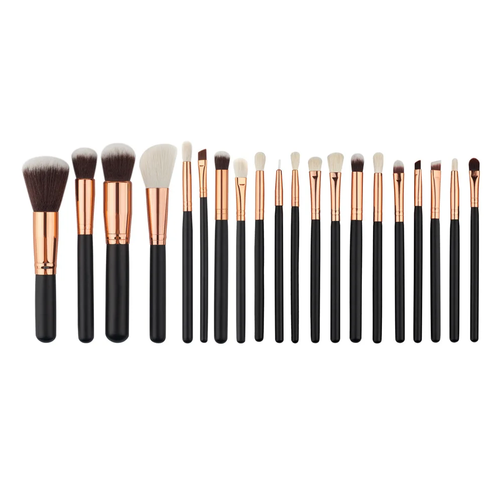 

Free shipping Wholesale Professional 20pcs Makeup Brush Set with Foundation Powder Blush Kit (black rose gold)