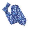 Chic Male Private Custom Necktie Drip Ink Logo Tipping Cravate Soie Nautical Blue Printed Pure Silk Tie
