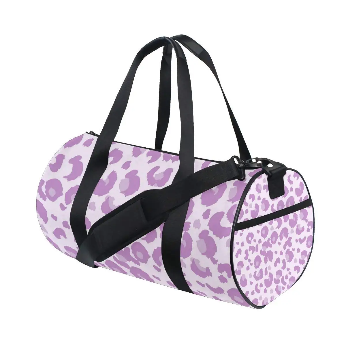 Animal Leopard Print Sports Gym Bag with Shoes Compartment Travel Duffel Bag for Men Women