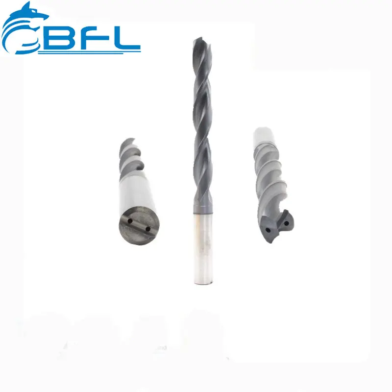 BFL Solid Carbide Inner Coolant Drill HRC55 Straight Shank With Flat ...