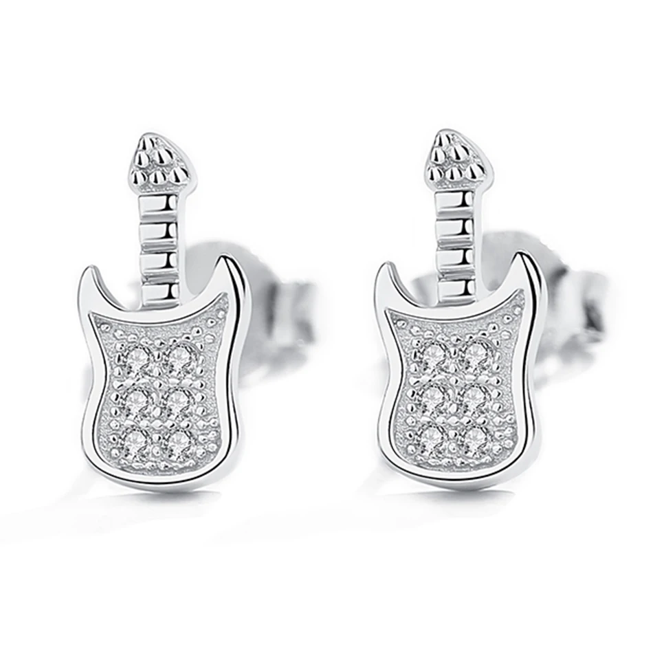 

China Wholesale 925 Sterling Silver Earrings Guitar Earring for Fashion Women Engagement Party Wearing