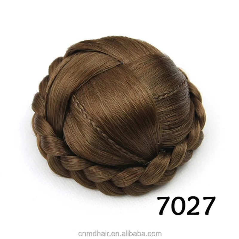 Braided Clip In Fake Hair Bun Hair Chignon Fast Bun Donut Roller
