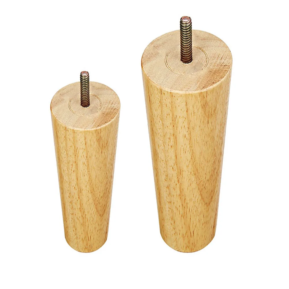 High Quality Round Full Taper Furniture Leg Solid Black Wooden Feet