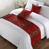 Chinese elements luxury decoration polyester jacquard customized size bed runner