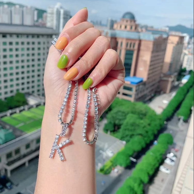 

hot sale silver plated initial letter jewelry pendant necklace, White