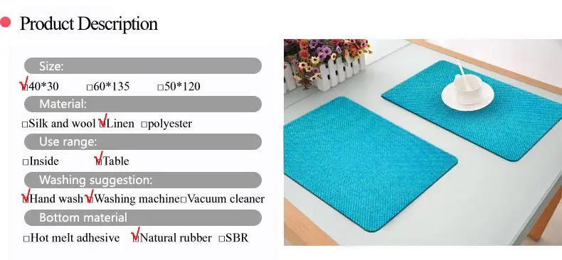 Rubber Table Top Mat Restaurant Table Mats Dining Table Mat