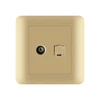 FIKO Hotel Engineering projects Wall 86 Champagne Gold PC two-hole TV with super six computer interface socket panel for office