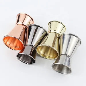 Image of Wholesale 20/40ml Bar Wine Measuring Cup Gold Copper Double Jigger for Bar Tool