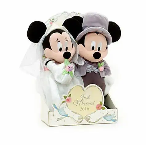 mickey and minnie bride and groom plush