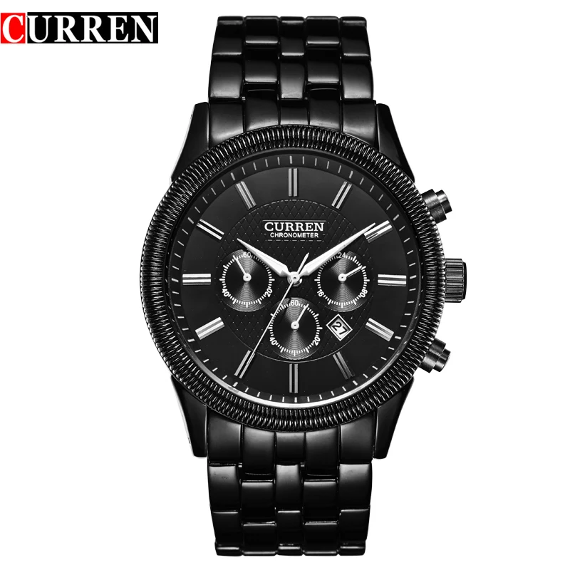 

Fashion Forsining 2016 Top Quality Luxury Brand Automatic Men's Curren 8058 Stainless Steel Watch, Black white