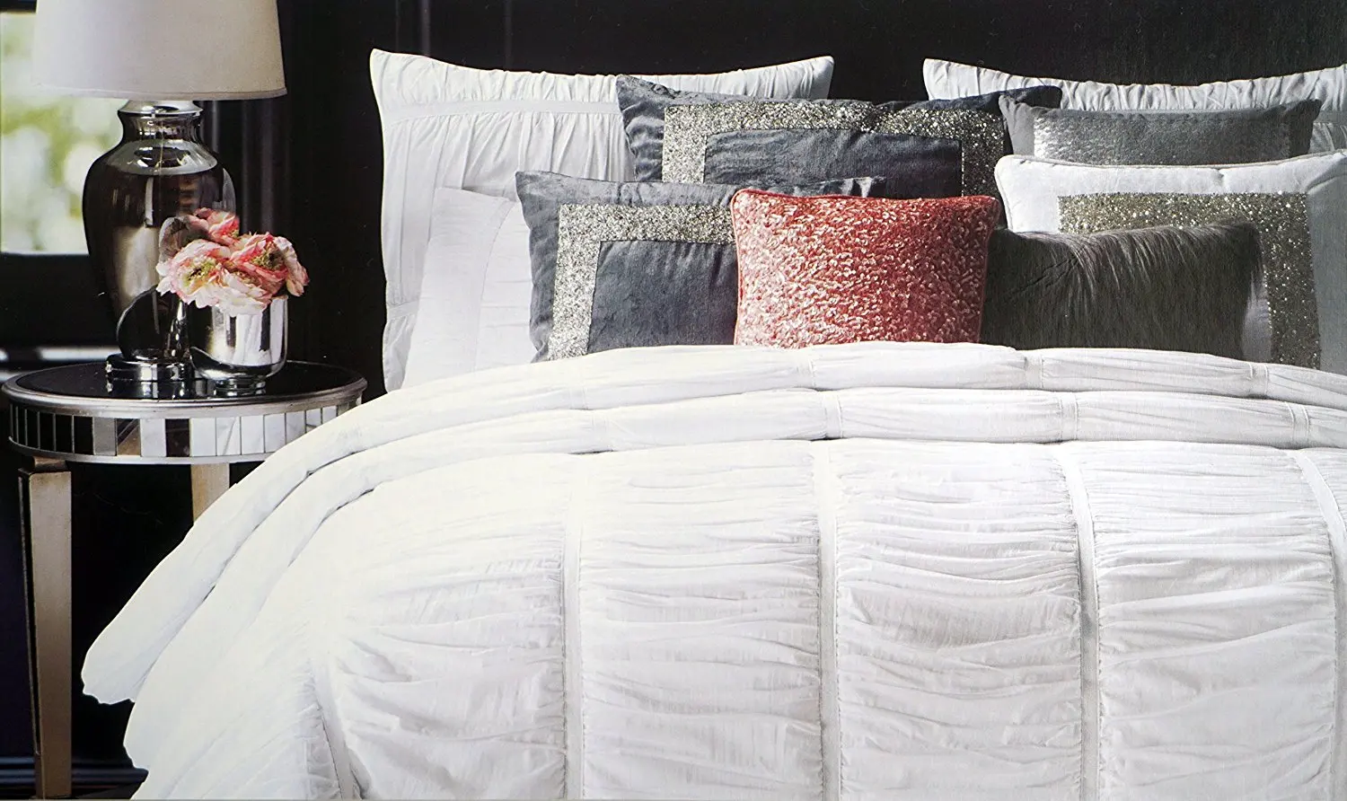 Buy Nicole Miller Bedding 3 Piece Cotton Duvet Cover Set Solid