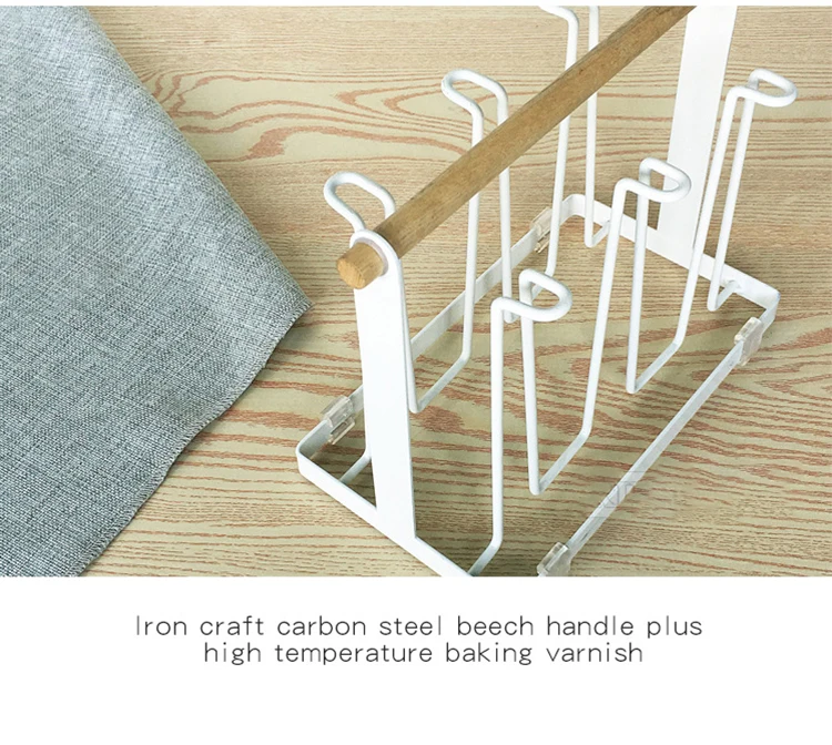 New Iron Metal Craft Japanese Upside-down Cup Drain Rack Glass Hanger Shelf Container Cup Drying Holder Kitchen Accessories