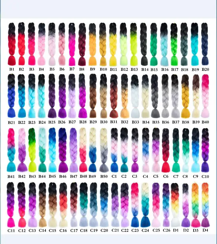 24inch 100grams Ombre Color Jumbo Braiding Hair Extensions Crochet