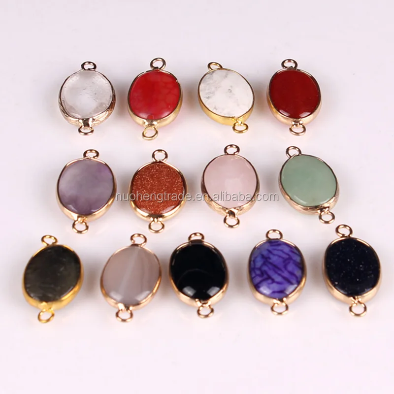 

Wholesale 18*113mm Natural Druzy Pendant Stones Connector For Bracelet