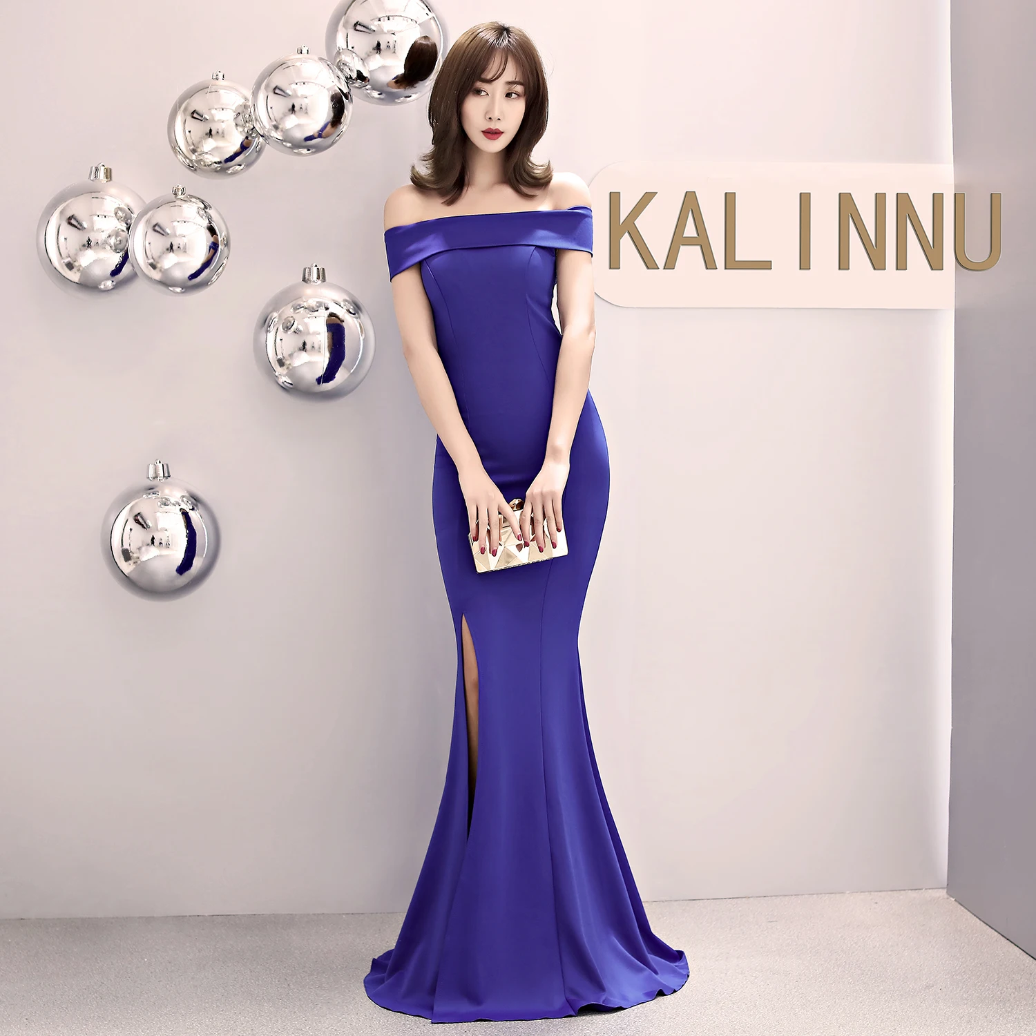 0716#sexy woman evening prom bridesmaid dress wedding dress elegant one-shouldered long sexy prom evening dress