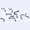surgical steel nose stud body jewelry j shaped nose piercing with cone