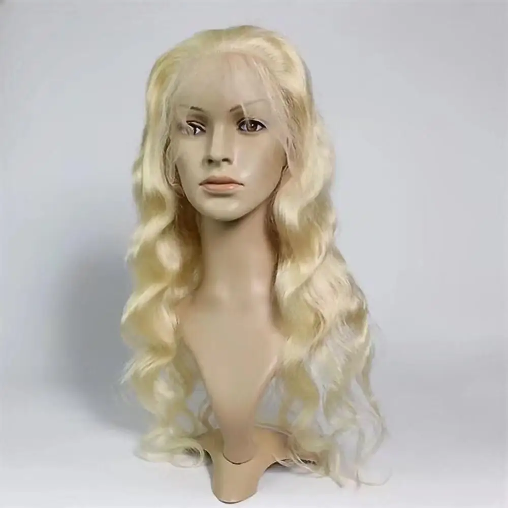 full lace wig body wave #613 180% and wellstyle long blonde human hair
