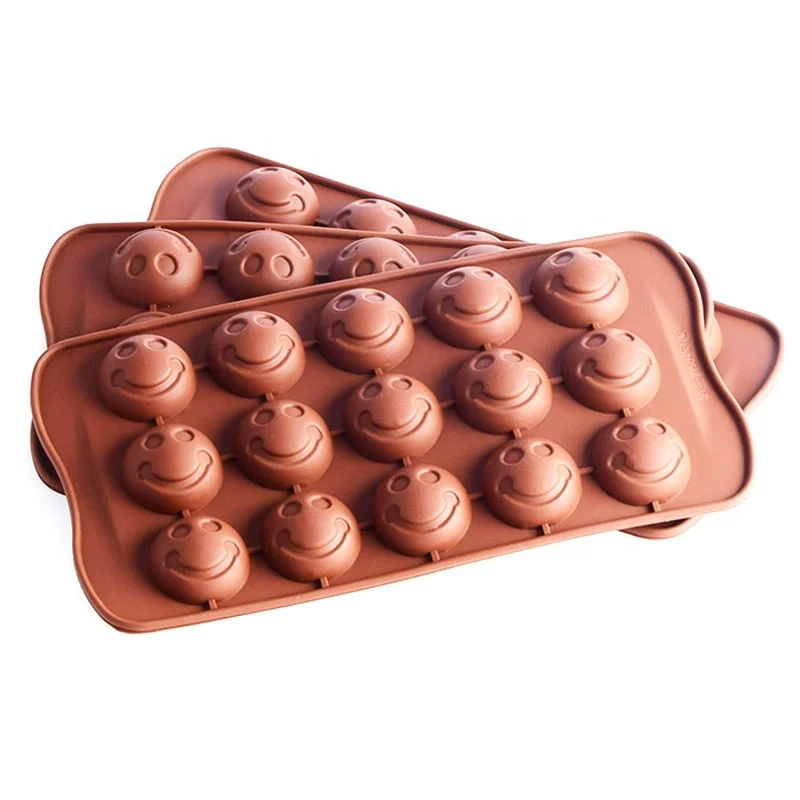 BPA Free Silicone Chocolate Molds Jelly Mold Smile Face Shape Chocolate Baking Molds