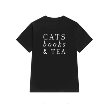 cats books and tea shirt