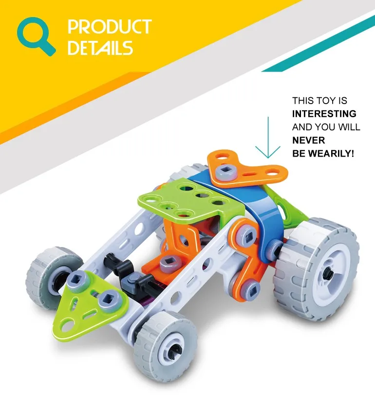 Children Early Educational Construction Toy Car Assembly Kit