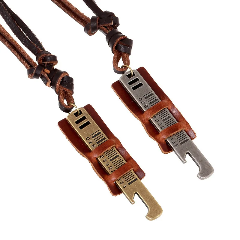 

Tryme Korean jewelry Wholesale Fashion New pattern Retro Man Cowhide Necklace Punk Necklace, N/a
