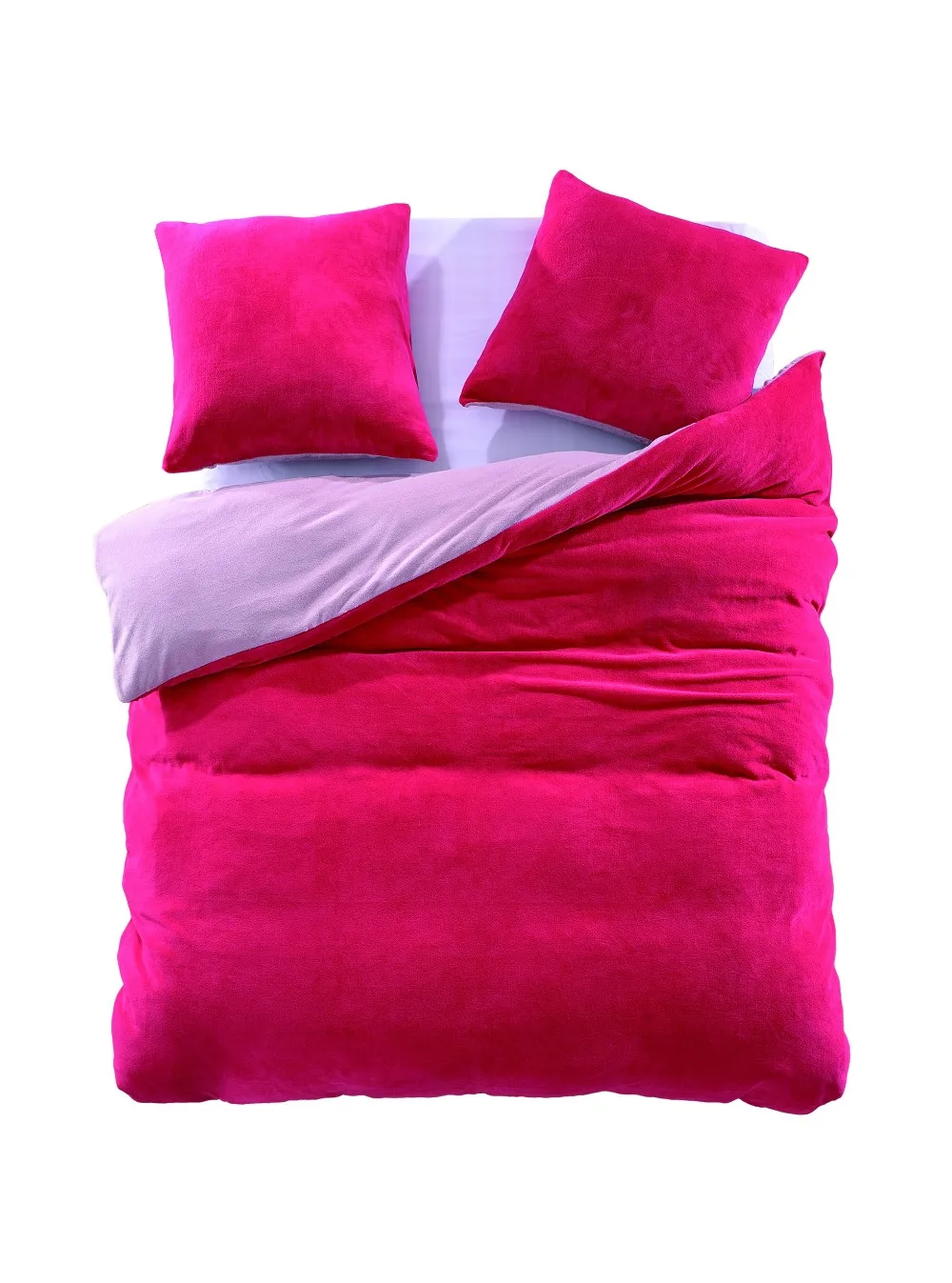 Coral Fleece Bedding Set 100 Polyester Colorful Duvet Cover