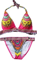 
Plus size big size fat women floral prints patch work bikini swimwear swimsuit bathing suit beach wear wet suit 