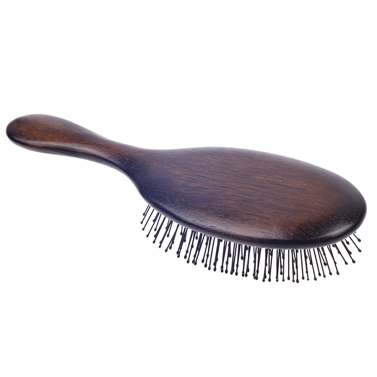 EUREKA 9265P-DBR Engraved Wooden Hair Brush Rubber Wood Hair Brush Massage Classical Style Hair Brush