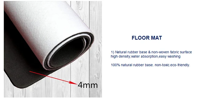 High quality printed outdoor Non-woven fabric non slip foam floor mat