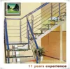 Indoor Used Straight Staircase System Mild Steel Stringer Glass Stairs