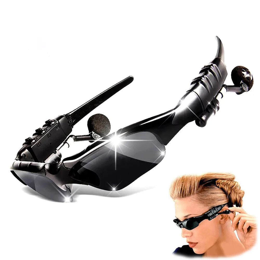 Sport stereo headphone long distance cell phone BT sunglasses headset with microphone