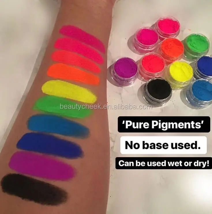 

Best quality private label custom colors High pigmented Neon loose powder pigment Eyeshadow Pigments 7in1 Stack