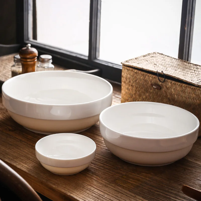 Ceramic Bowl 8" 9" Porcelain Salad Bowl Noodle Bowl Pasta