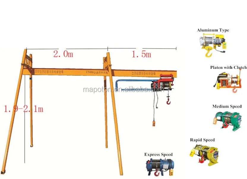 Small Davit Portable Roof Construction Crane With Four Columns Buy