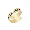 Womens 316 Stainless Steel Silver Plated Rings Engrave Let It Go Arrow Ring With Letter Design