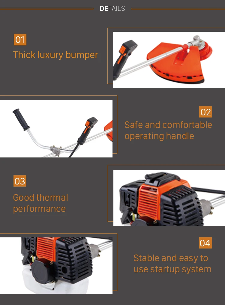 Multi Purpose 1.47kw 52cc 2 Stroke Engine Brush Cutter