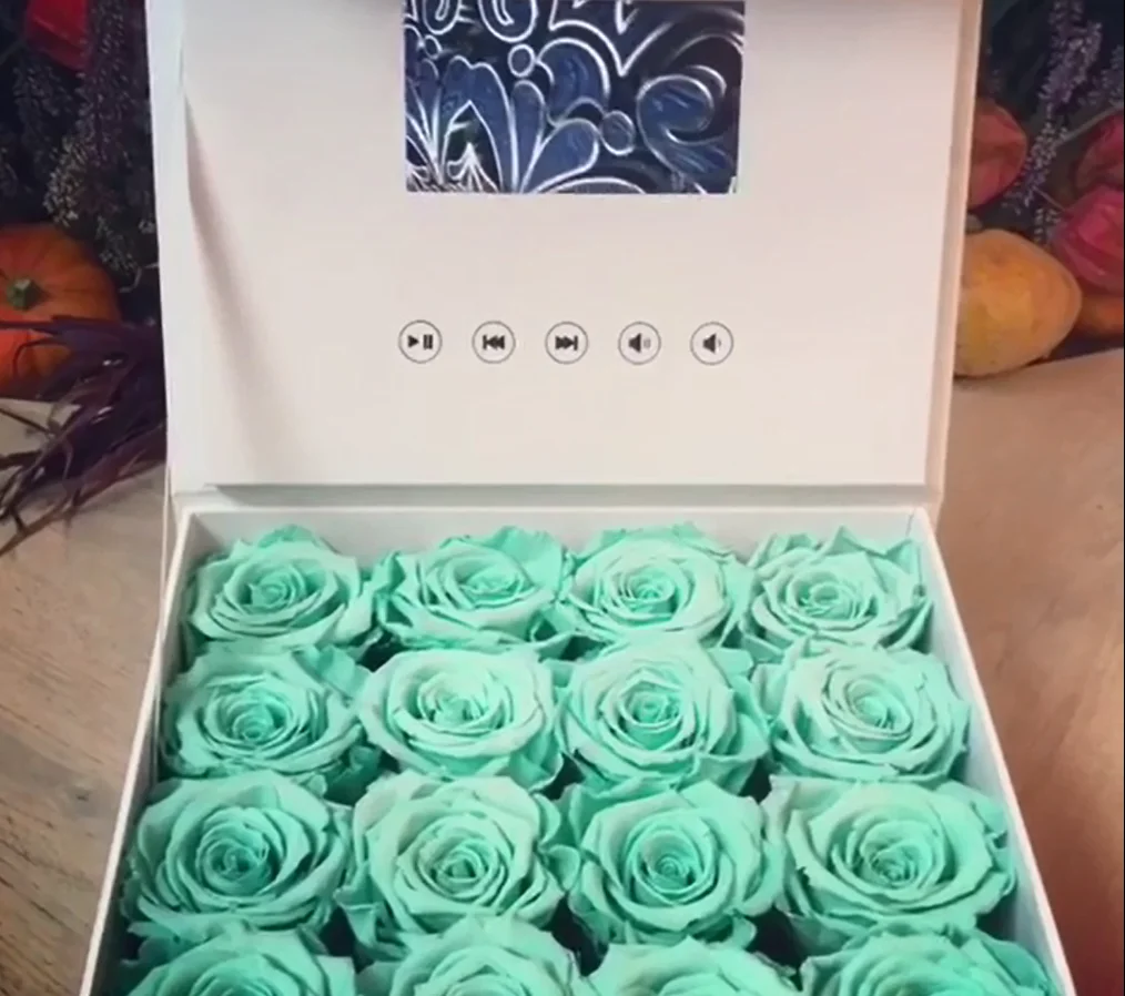 Presentation Marketing Greeting  Gift Flower Jewelry  Ring Lcd Screen video box gift