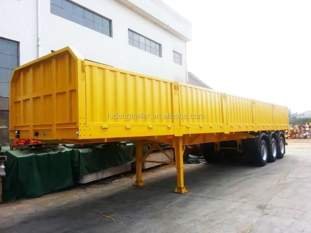 the axles 40ft flatbed container trailers with side wall.