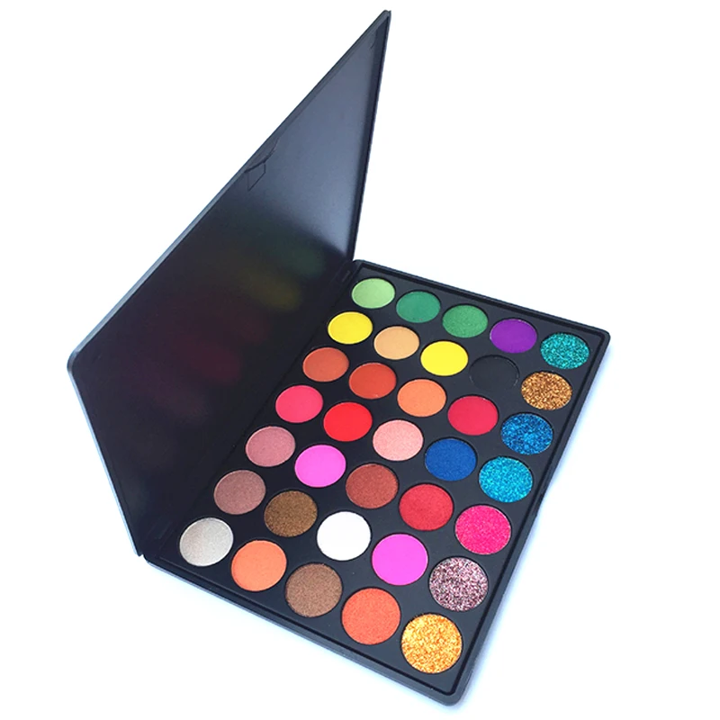 

Private Label 35 Color Eyeshadow Palette Matte+Shimmer+Glitter Waterproof Eye Shadow With Bright Colors Long Lasting