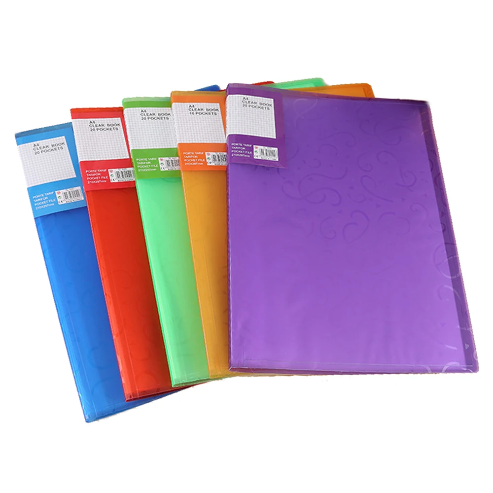 A5 Presentation Book 20 Transparent Pockets Display Book Project Folder  Fancy Color W165*L225mm ( 6.5 * 8.86)(12PCS) - AliExpress