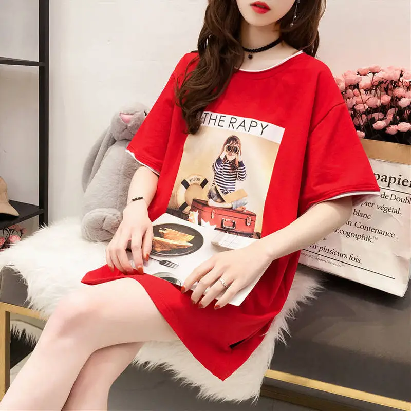 Womens Scoop Neck Short Sleeve Tee Tops Cotton T-Shirts for Summer