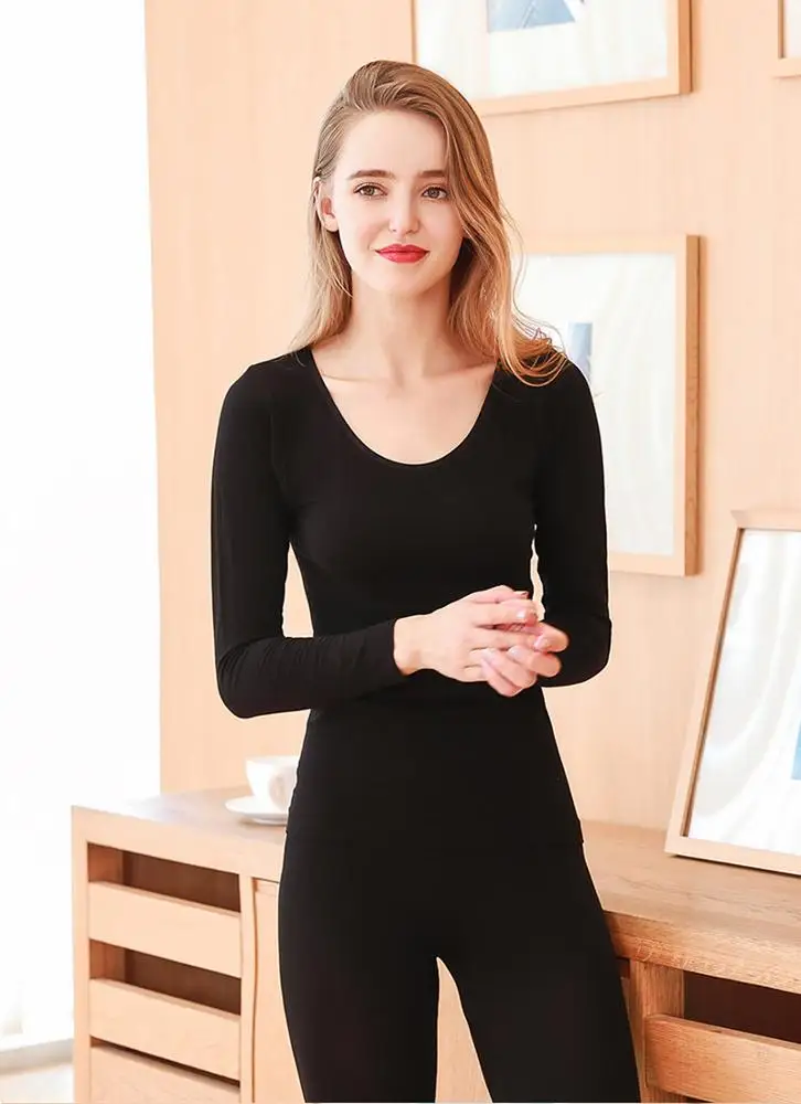 
New Fashion Warm Underwear Solid Color Woman Long Johns Seamless Thermal Underwear Factory Price 