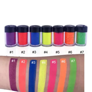 Neon Pigment Single Eyeshadow Jar Powder No Logo Fluorescent Powder 7 Colors
