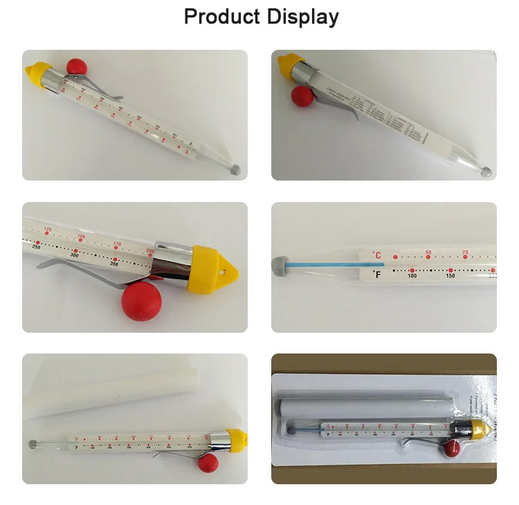 Glass Alcohol Thermometer No Battery Food Mercury Candy Thermometer For