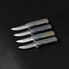 D2 steel drop point blade small dive folding pocket knife key chain diving knife with titanium handle