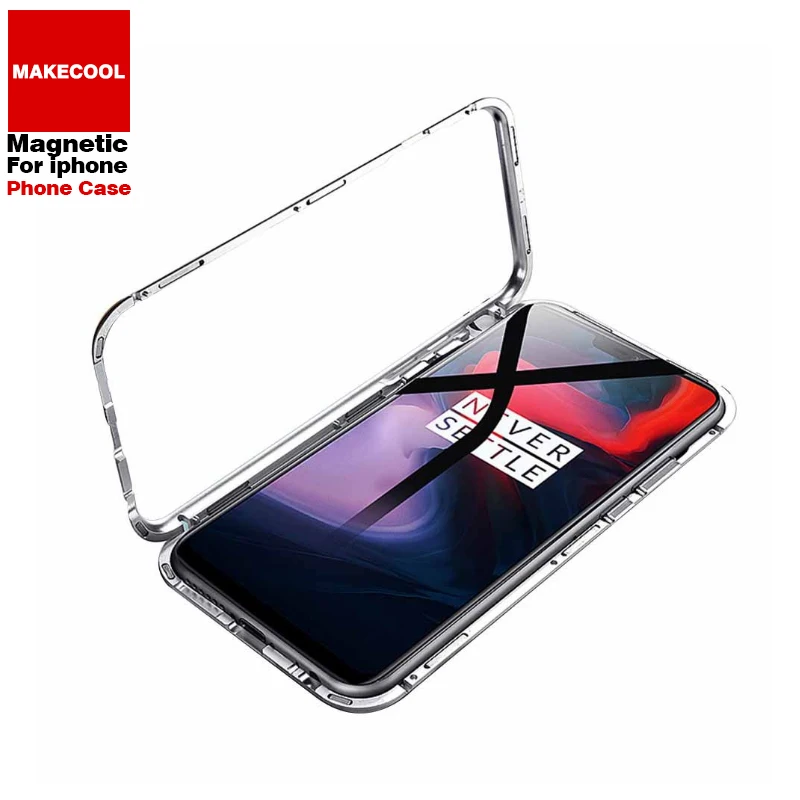 

For xiaomi mi case mi8 mi9 pro 1 plus + 6 Tempered glass Magnet magnetic Aluminium alloy