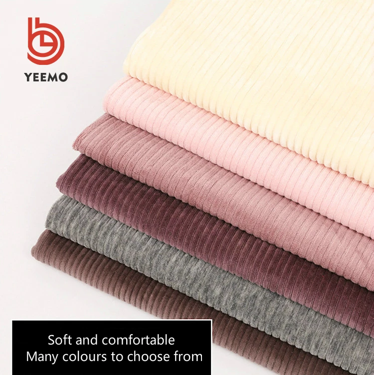 
Yeemo textile 100% polyester stretch rib velvet fabric soft velvet fabric for dresses samt stoff  (62169437476)
